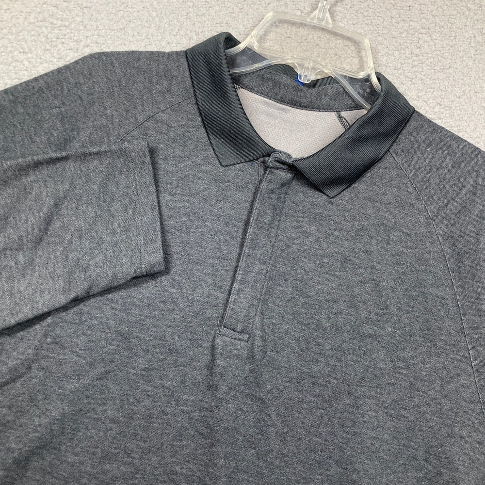 Perry Ellis Motion‎ Mens Polo Shirt XL Gray Long Sleeve Quarter Zip RT24291 9111